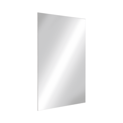Espejo rectangular de acero inoxidable adhesivo, H. 600 mm