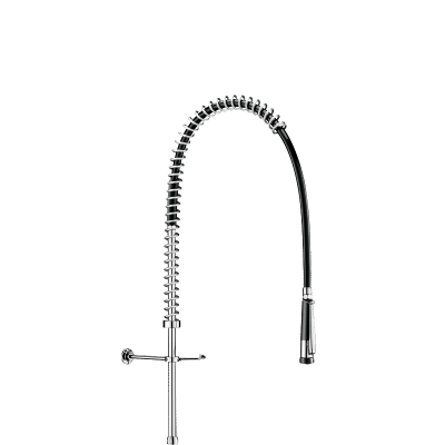 Conjunto de prelavado negro sin grifería con columna corta