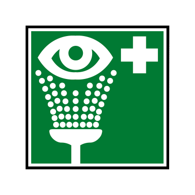 Placa de identificación para lavaojos de emergencia