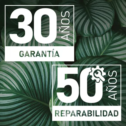 Garantía prolongada a 30 años y reparabilidad durante 50 años