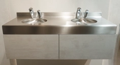 Lavabo colectivo de acero inoxidable DUPLO