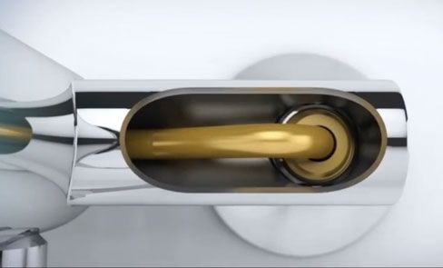 Control de la proliferación bacterina: grifo mezclador con cuerpo con interior liso