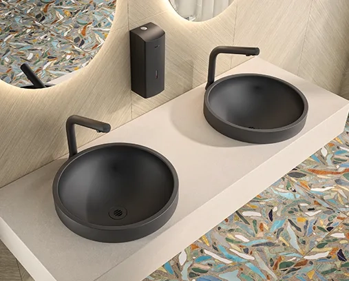 Lavabo sobre encimera negro RAVA, diseño sostenible y sofisticado