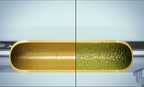 Control de la proliferación bacteriana: cuerpo del grifo mezclador con interior liso