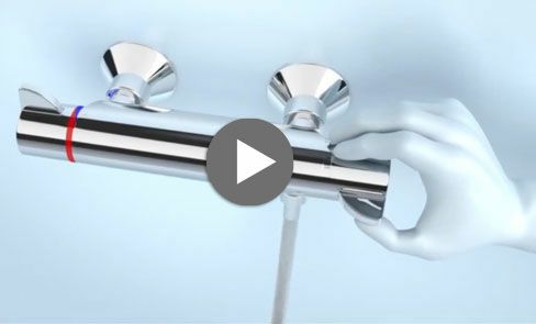 Ergonomía : grifo mezclador de ducha con manetas ERGO para un agarre sencillo